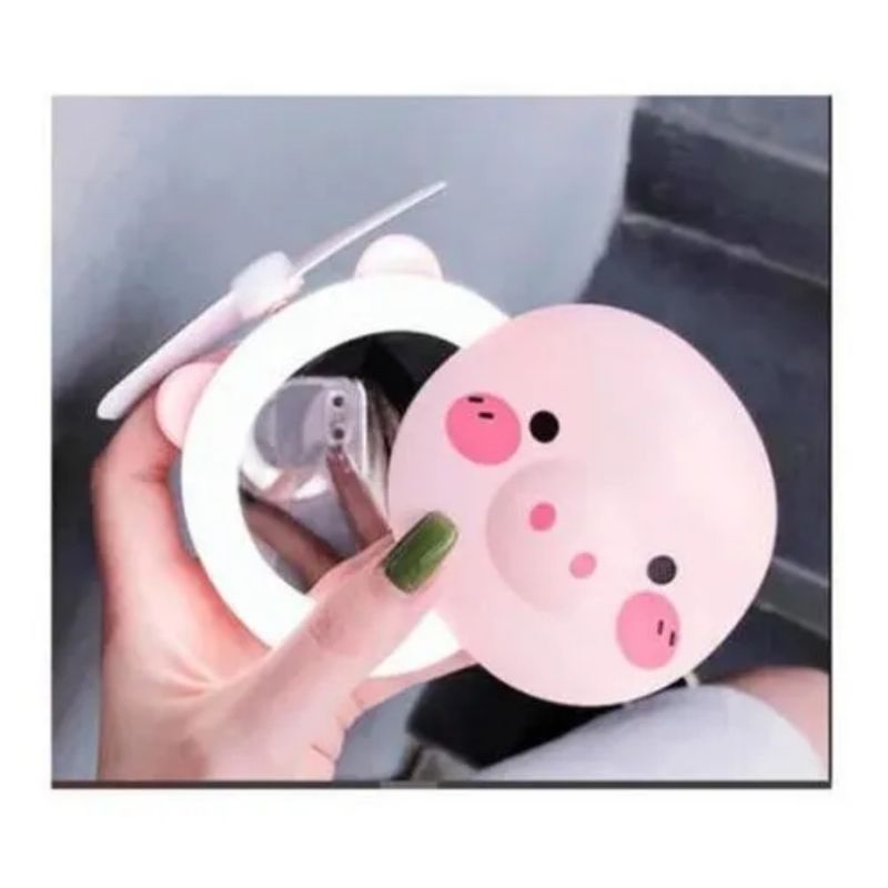 OEM - Espejo De Maquillaje Portátil Con Luz Led Y Ventilador