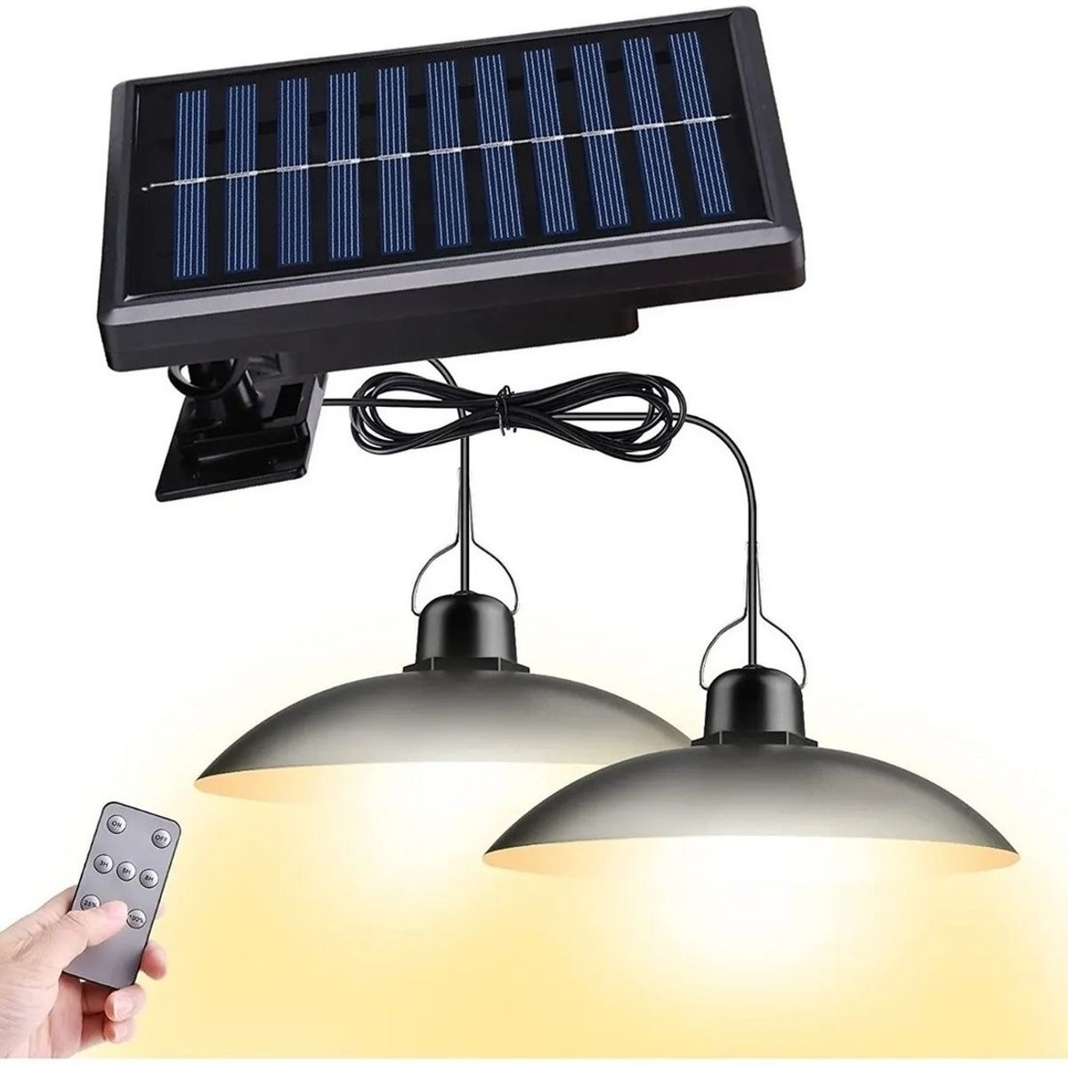 GENERICO - 2 Lamparas Led Solar Colgante 120º C/ Control 90lm/w