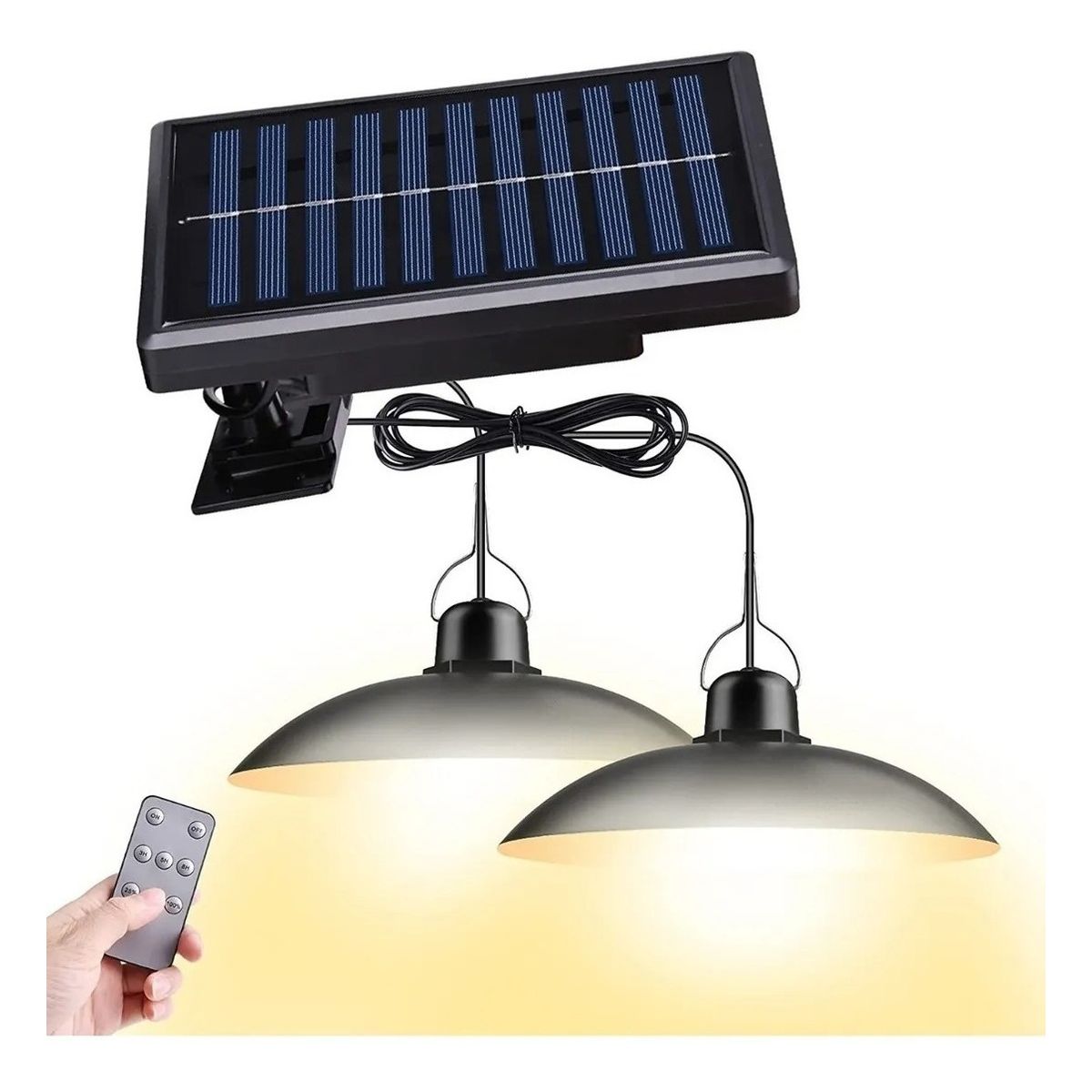 GENERICO - 2 Lamparas Led Solar Colgante 120º C/ Control 90lm/w