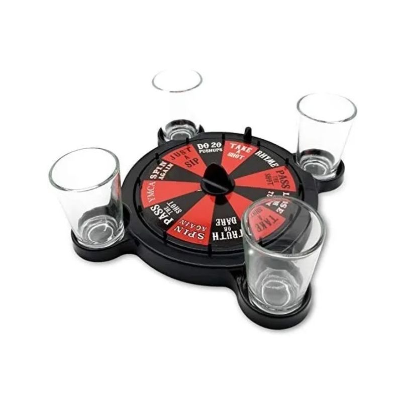 GENERICO - Juego De Mesa Spin Shot Bar Licor Trago Chupito Ruleta Shots