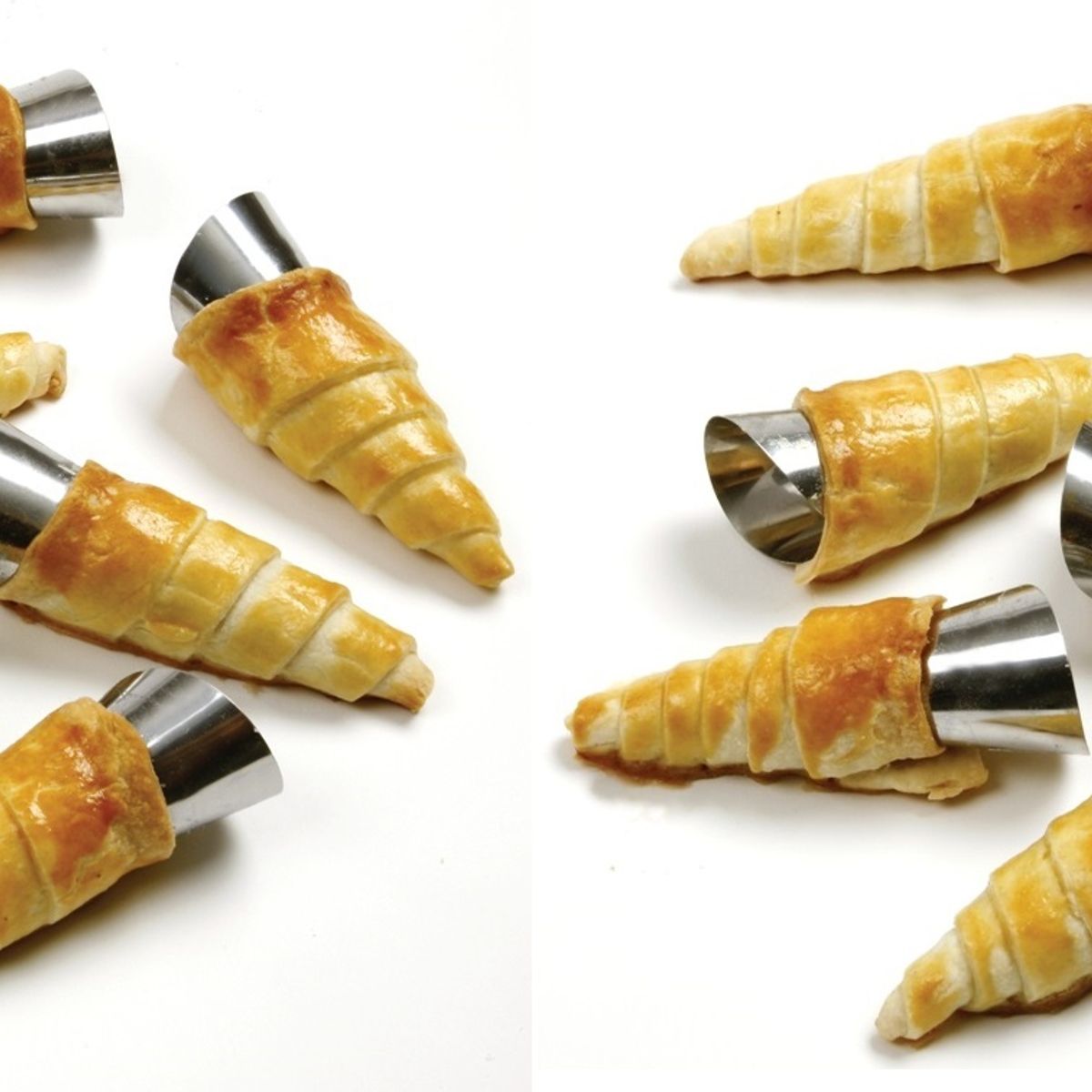 GENERICO - 12 Conos Molde Para Cannoli Cachito Pan Danes