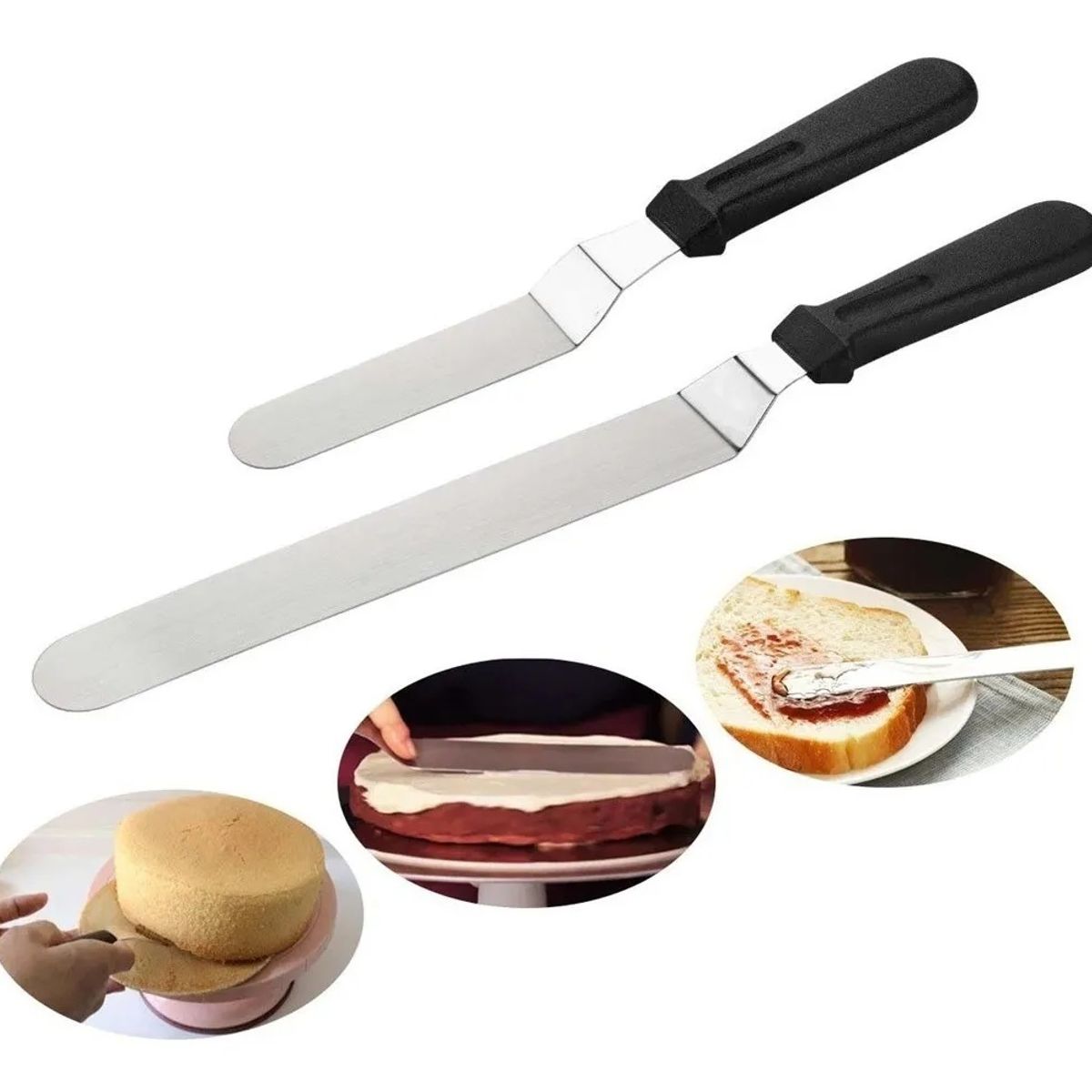 GENERICO - Set 2 Espatula Repostera Espátula Decoracion Espatula Curva