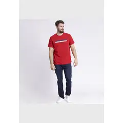 MCGREGOR - Polera Manga Corta Estampado Texturado Regular Fit Jersey Rojo