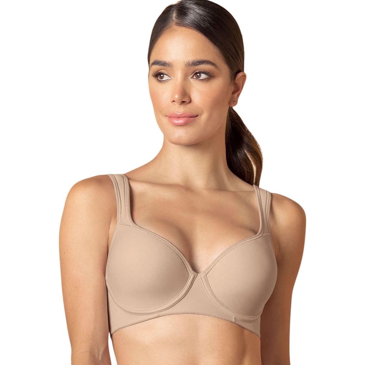 LEONISA - Sostén de buen cubrimiento con breteles acolchados 71327 Café Claro