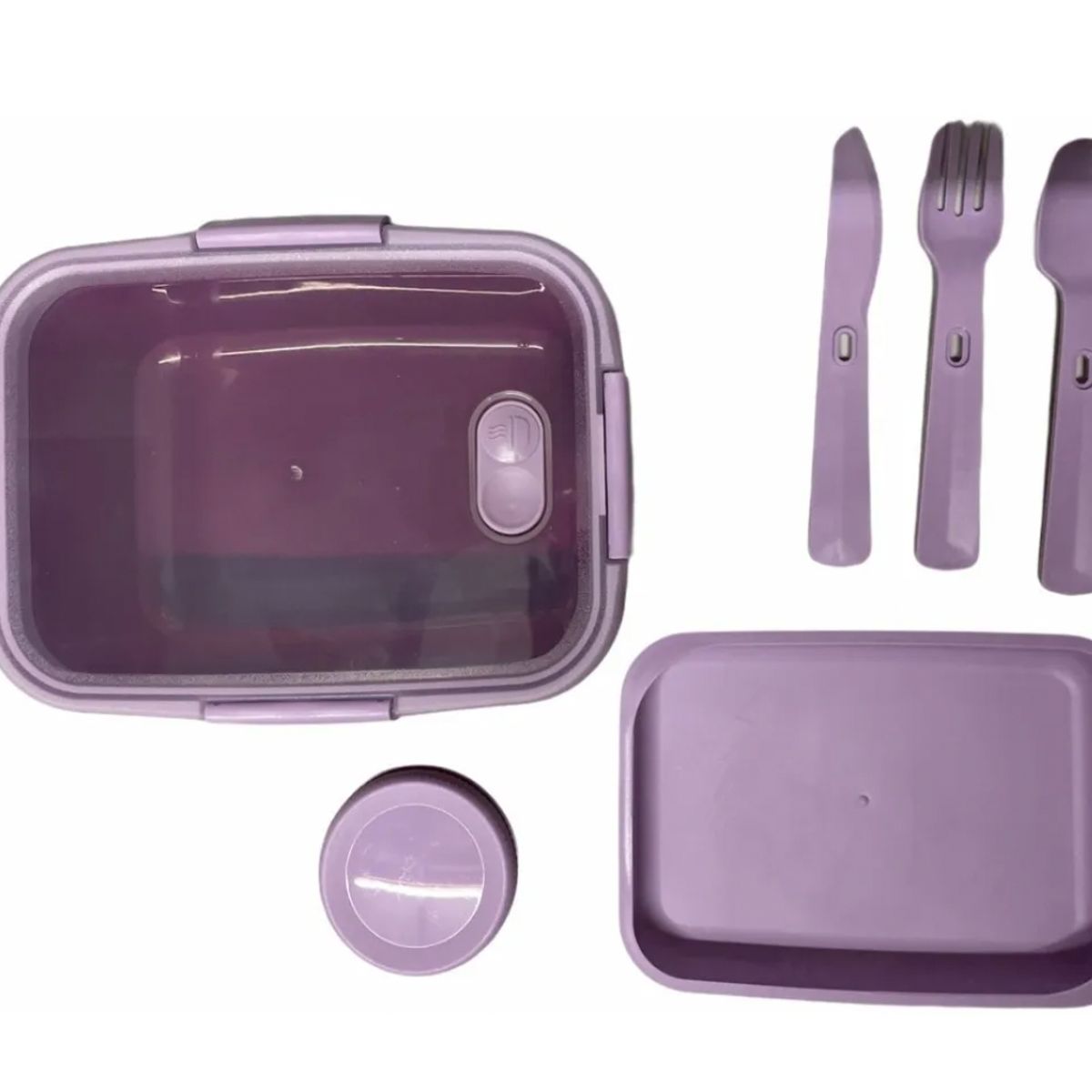 GENERICO - Taper Contenedor De Alimentos Plástico  Cubiertos Bowl verde