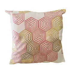 GENERICO - Funda Para Cojin Nordica - Blanca - Hexagono Rosa 53