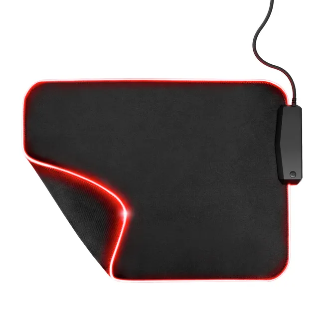 TRUST - Mouse Pad Gamer Trust Glide L Rgb con Hub Usb 4 Puertos - Negro