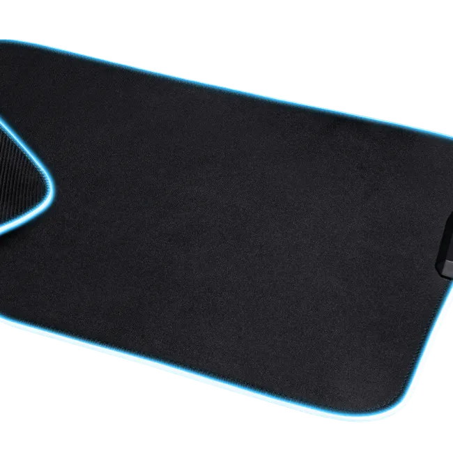 TRUST - Mouse Pad Gamer Trust Glide L Rgb con Hub Usb 4 Puertos - Negro