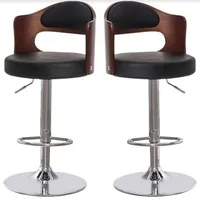 Pack Sillas Bar Taburete Madera Ecocuero