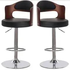 ARTIHOGAR - Pack Sillas Bar Taburete Madera Ecocuero