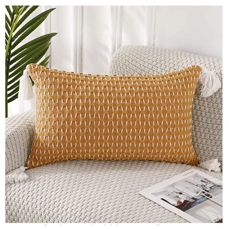 GENERICO - Cojin Decorativo Color Amarillo Medida 30x50 cms.