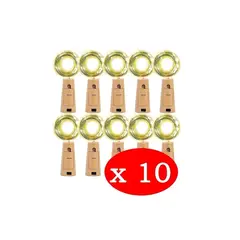 GENERICO - Pack 10 Luces Corcho Hada Alambre Micro Led Blanco Calido