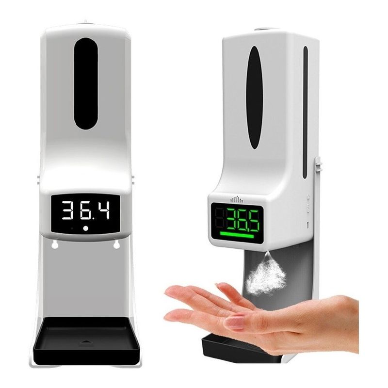 GENERICO - Dispensador Con Sensor Inteligente De Alcohol Y Termómetro