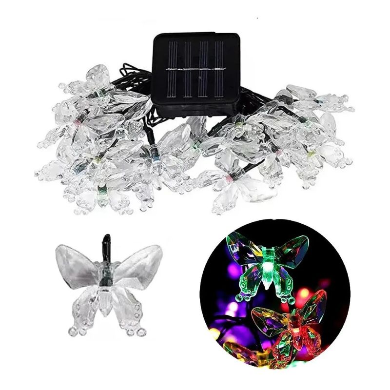 GENERICO - Guirnaldas Solares Jardin Solar Luz Decorativa Mariposa 4m
