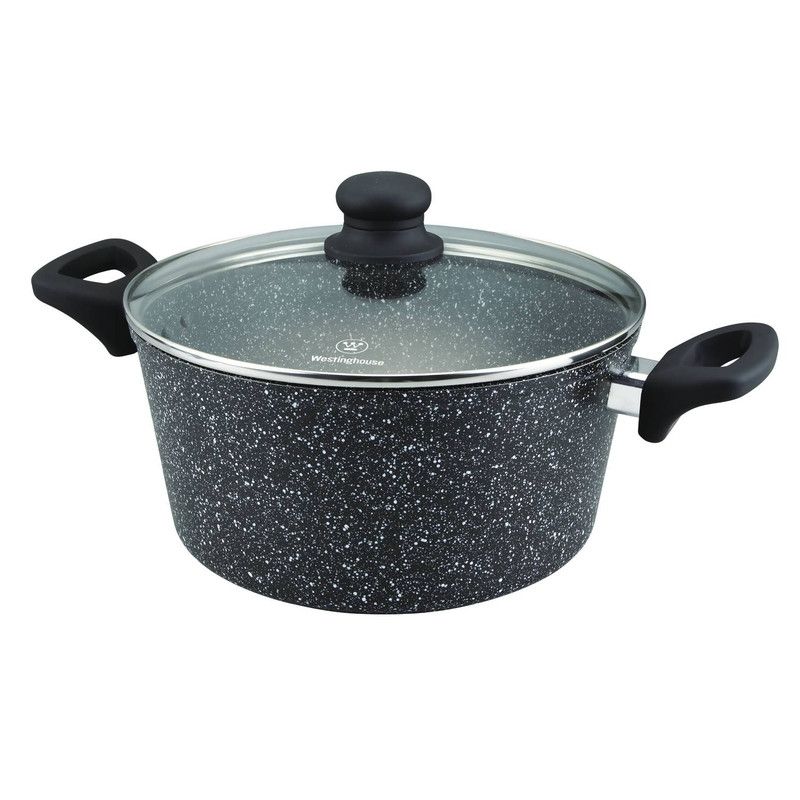 WESTINGHOUSE - Olla Wh/ Con Tapa Marmol Negro 28 Cm
