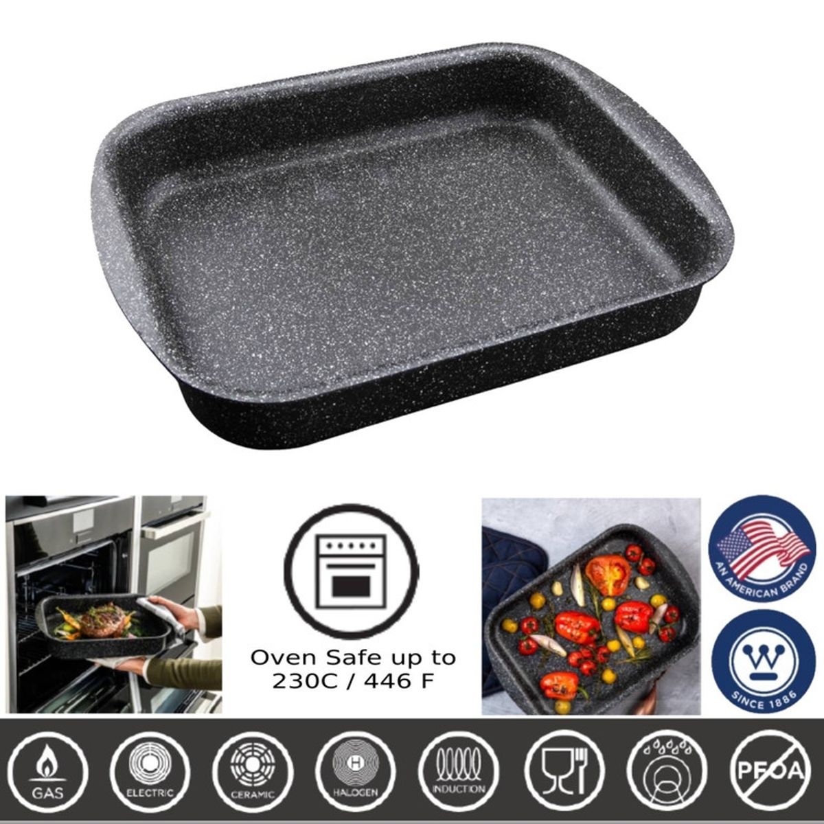 WESTINGHOUSE - Fuente Wh/ Fuente Roaster Aluminio 35 Cm