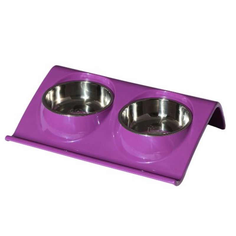 MASCAN - Plato Melamina Doble Z Talla M Morado Perro Mascan