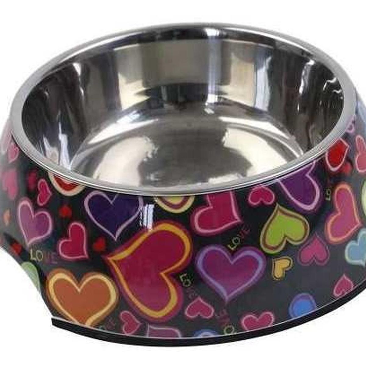 MASCAN - Plato Melamina Motivo Redondo Negro Talla S Perro Mascan