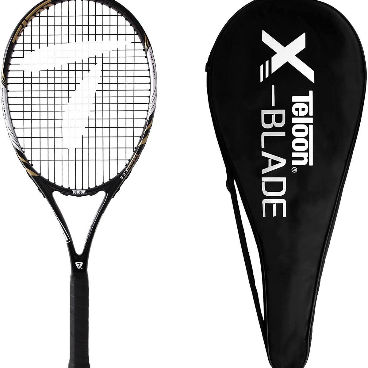 TELOON - Raqueta Tenis Adulto Aluminio Nivel Inicial Color Negro