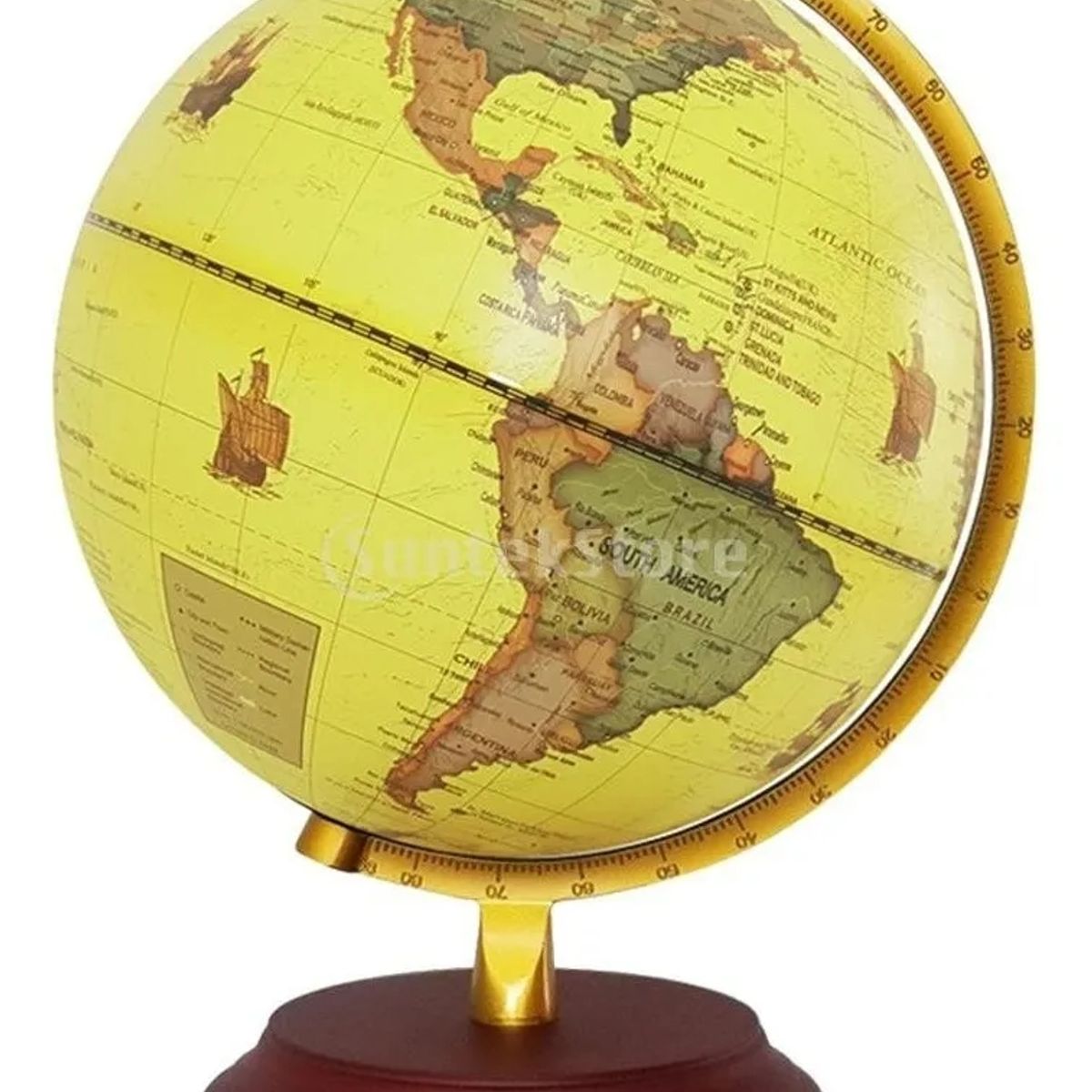 GENERICO - Globo Terráqueo Con Luz Arco Y Base 23 Cm