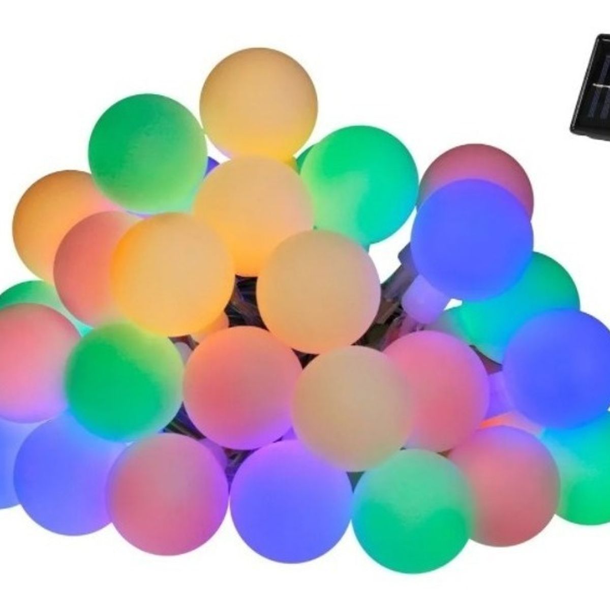GENERICO - Luces Guirnalda Solar Esferas Led Blancas Multicolor