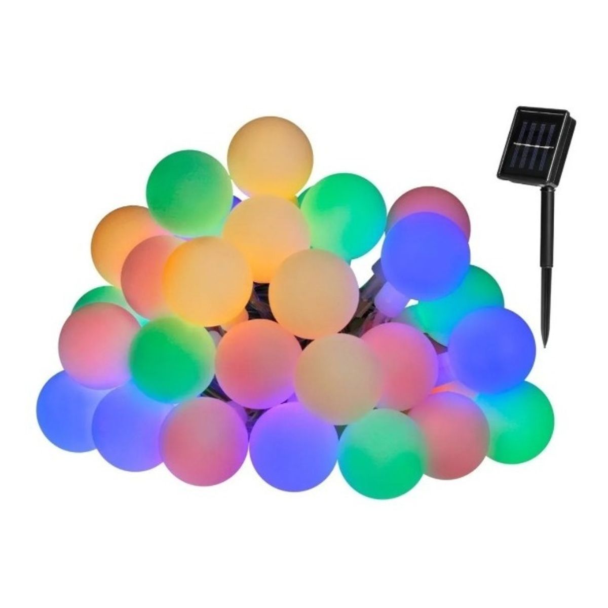GENERICO - Luces Guirnalda Solar Esferas Led Blancas Multicolor