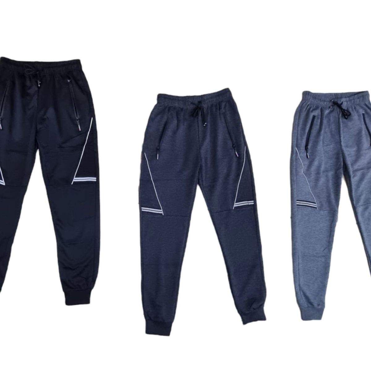AGW - Pack 3 Pantalones Buzo Hombre Algodón. Jogger Franja Surtidos.