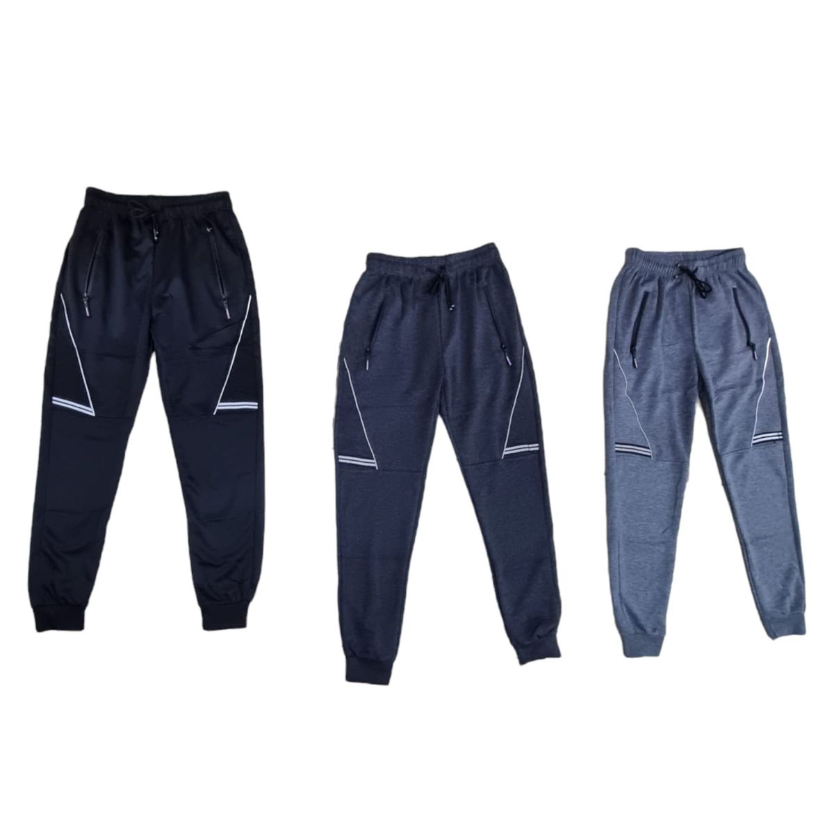 AGW - Pack 3 Pantalones Buzo Hombre Algodón. Jogger Franja Surtidos.