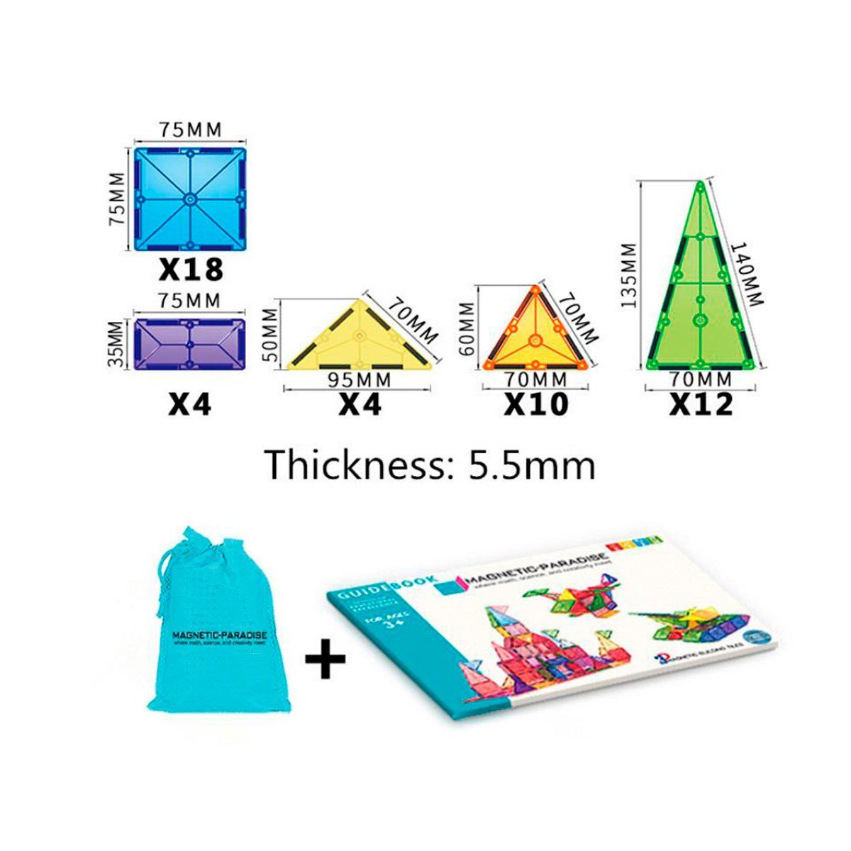 MAGNETICS - Bloques Magnéticos para Construir 48 Piezas