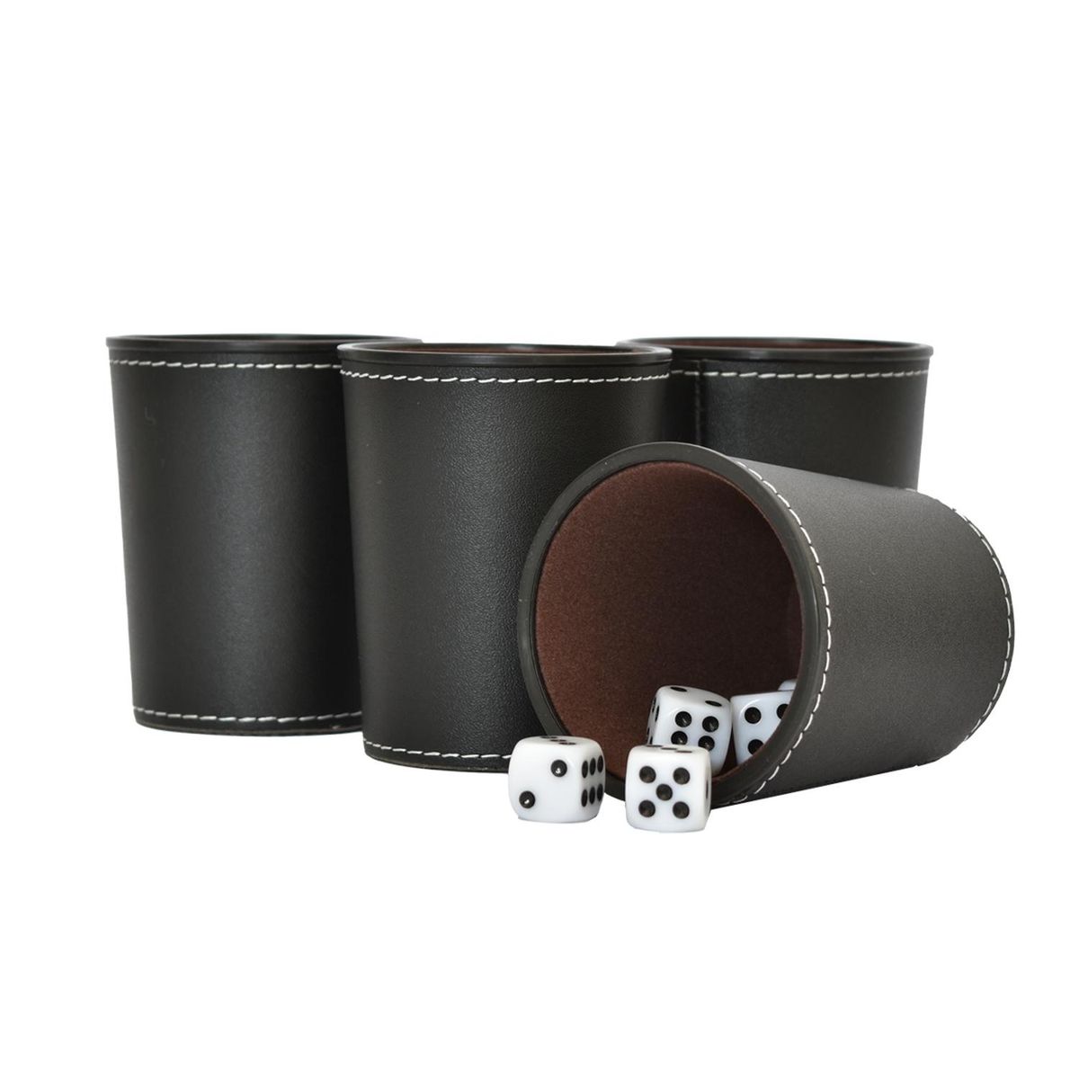 SIMPLIT - Juego De 4 Cachos Eco Cuero Negro Simplit