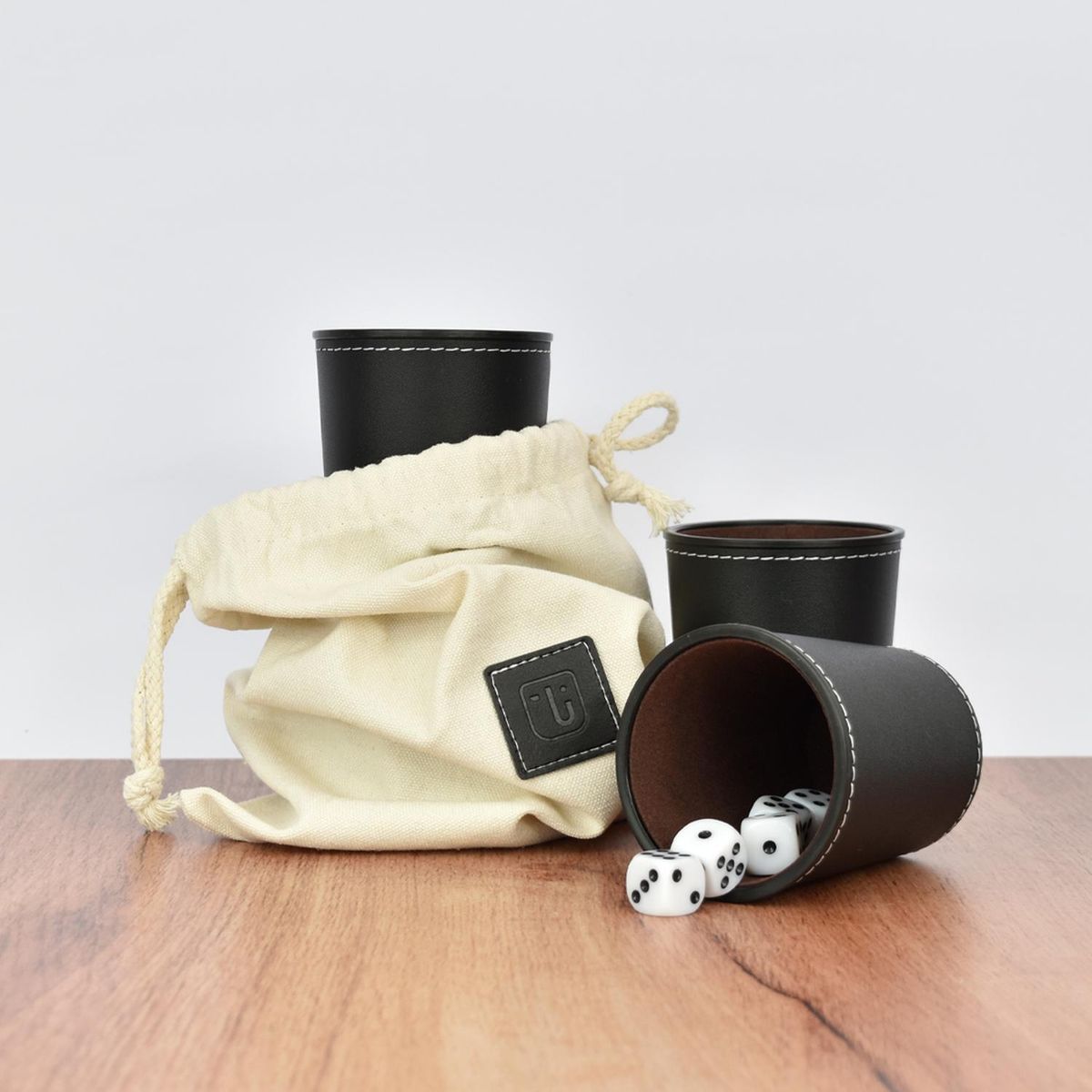 SIMPLIT - Juego De 4 Cachos Eco Cuero Negro Simplit