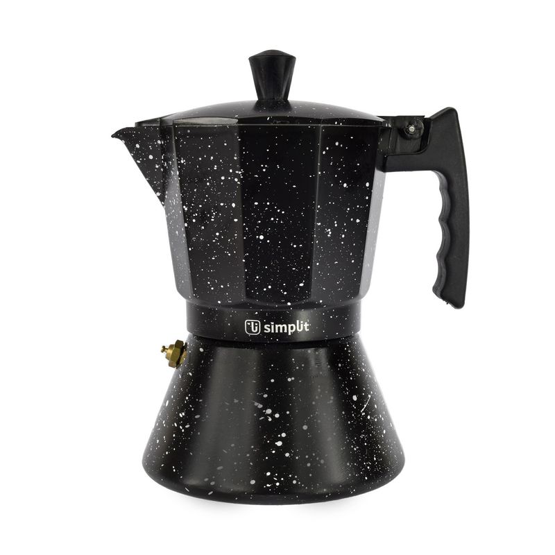 SIMPLIT - Cafetera Italiana Negra Granito 4 Tazas Simplit