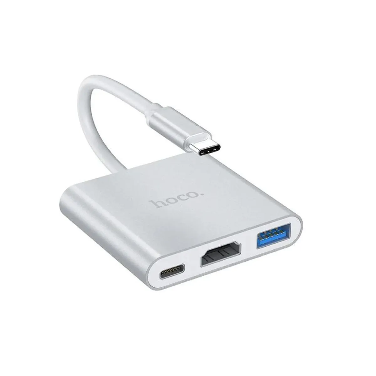 HOCO - Adaptador Type-C a USB  HDMIPD Silver