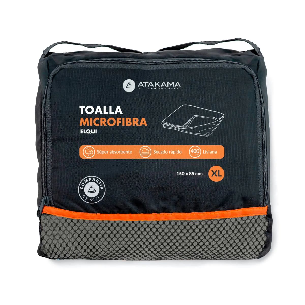 ATAKAMA OUTDOOR - Toalla Microfibra Elqui Gris Xl Atakama Outdoor