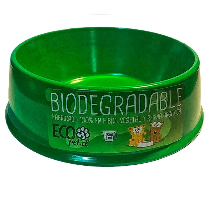 ECOPET - Plato mascota bio bamboo Ecopet redondo pequeño Verde