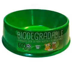 ECOPET - Plato mascota bio bamboo redondo pequeño Verde