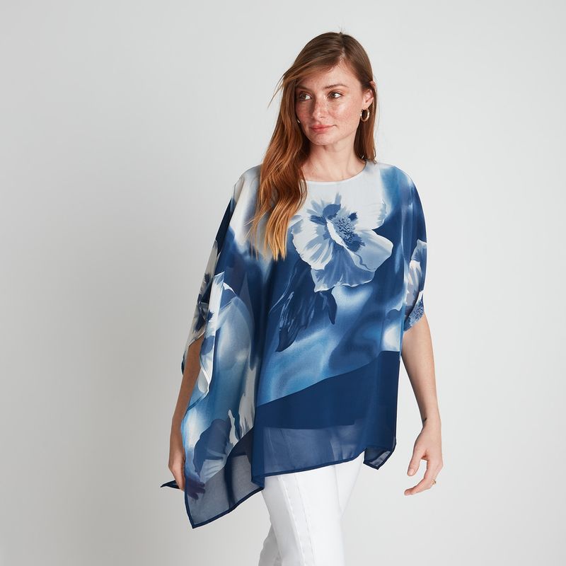 LORENZO DI PONTTI - Tunica Estampada Con Puntas Manga Kimono Mujer Lorenzo Di Pontti