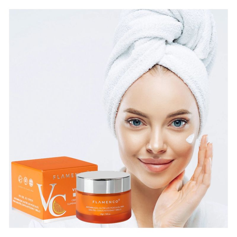 FLAMENCO - Crema facial blanqueadora y humectante vitamina c Acido hialuronico