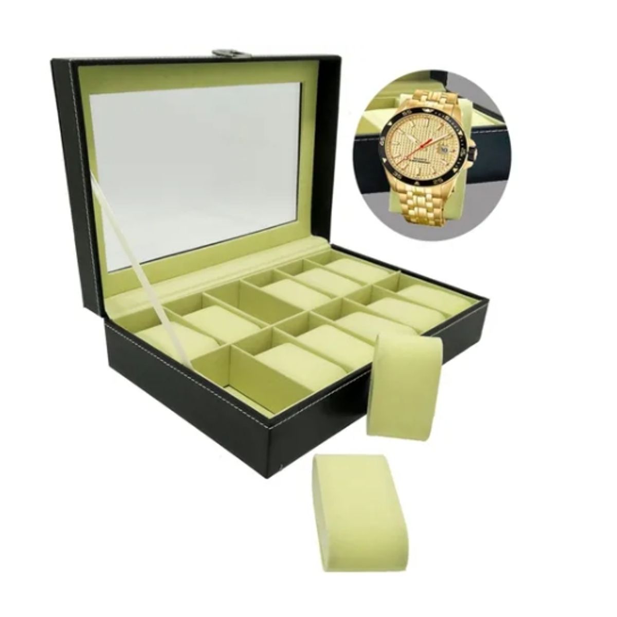 OFERTABKN - Caja Organizadora De 12 Relojes De Lujo