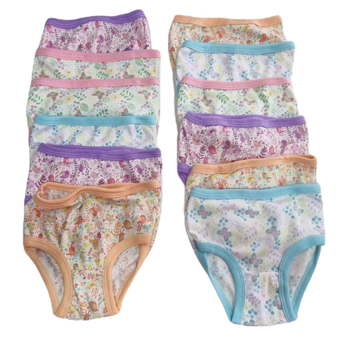 AGW - Pack 12 Calzones 100% Algodón Juvenil Mujer.