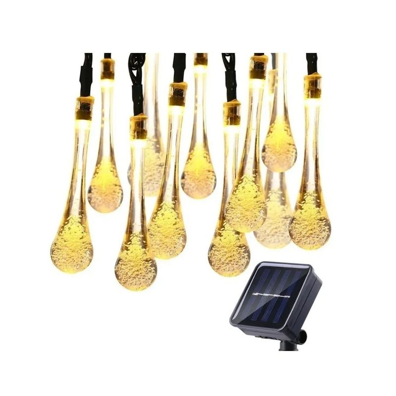 GENERICO - Guirnalda Luces Exterior Cascada Luces Solares Hada Gotas 4m