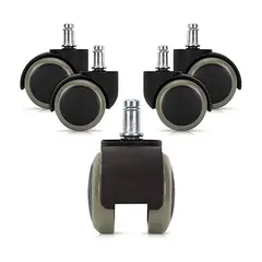 GENERICO - 5 Ruedas Poliuretano Silicona Sillas Oficina Reforzadas