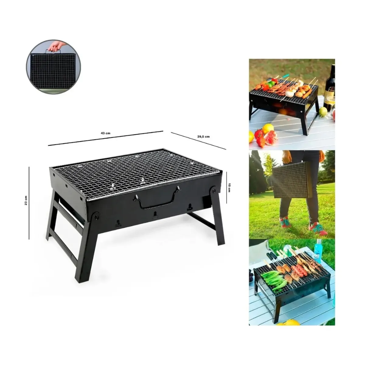 IRM - Parrilla Asados Portátil Carbón Plegable