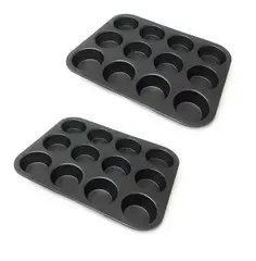 GENERICO - Pack X2 Moldes 12 Cupcakes Molde Cupcake Molde Muffin Gris