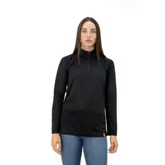 QUEBEC - Polera Half-Zip Negro Mujer