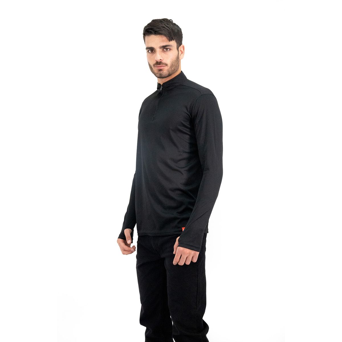 QUEBEC - Polera Quebec Half-Zip Negro Hombre