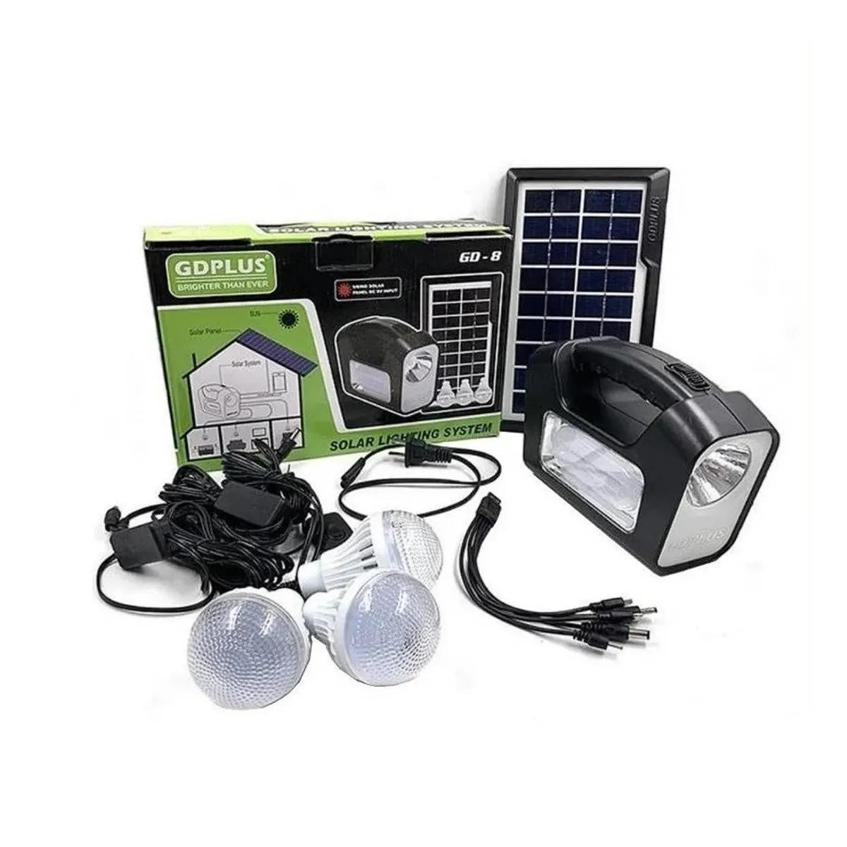 GENERICO - Kit Solar De Camping Luz Emergencia Usb 3 Ampolletas