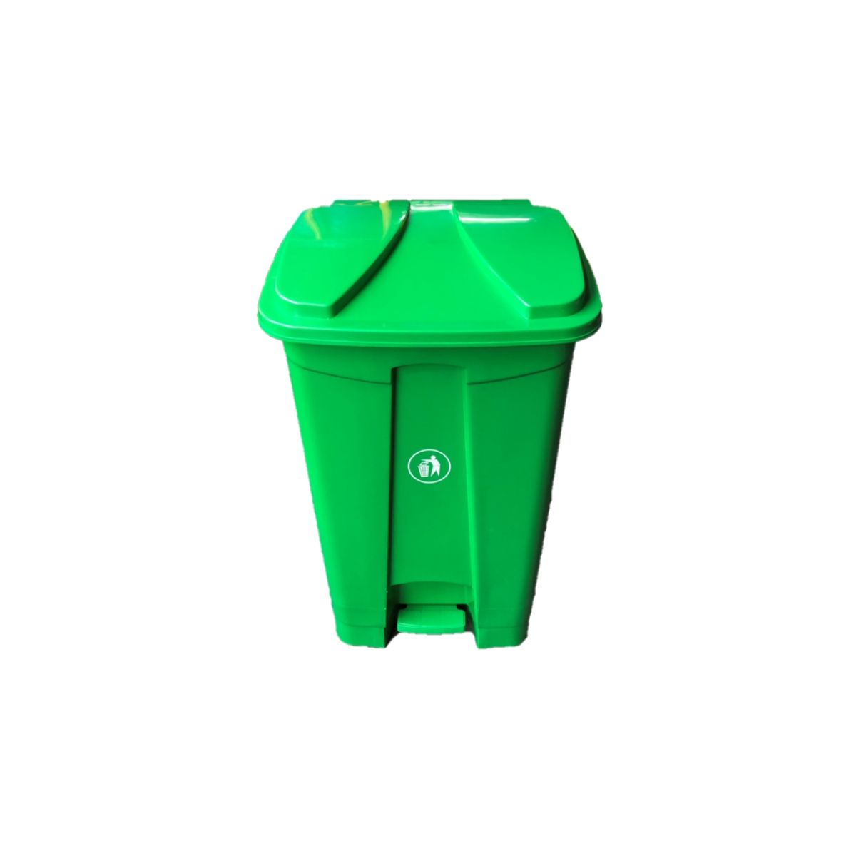 GENERICO - Contenedor de Basura PVC Con Tapa Y Pedal 50 Litros Verde