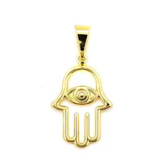 ANDREA COGGIOLA JOYAS - Colgante Mano De Fátima Calada Enchapado Oro 18K