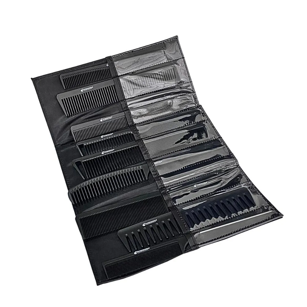COMPRASMART CHILE - Set de Peinetas 9 pcs Carbon Professional Para Pelquieria CON Estuche